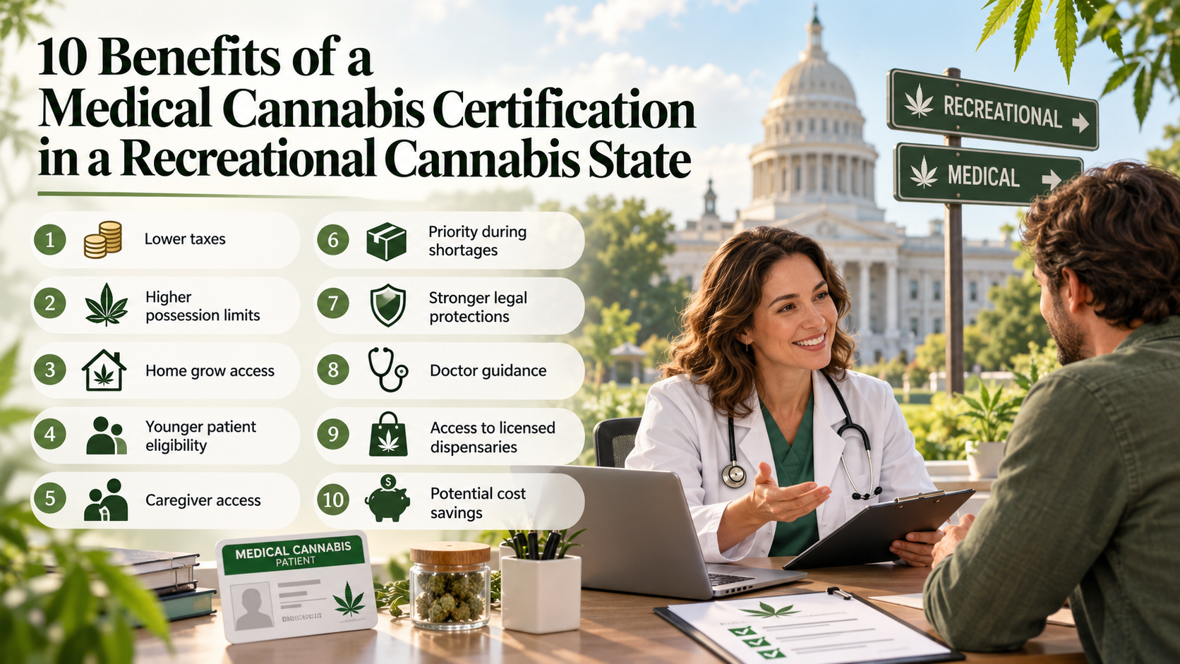 10 Big Benefits of a Medical Cannabis Certification in a Recreational Cannabis State