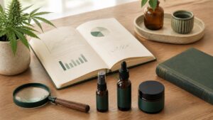 Research materials comparing different cannabis product forms studied for chronic pain